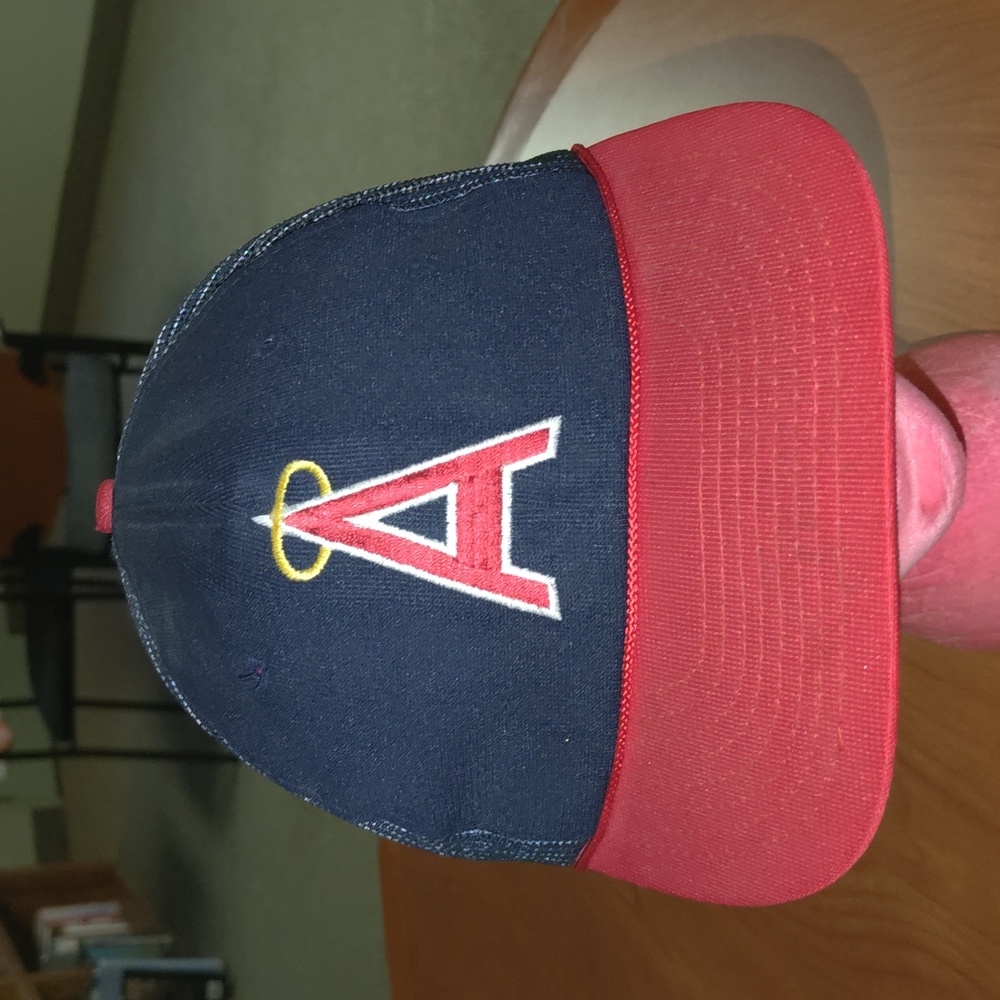 Vtg Twins California Angels Embroidered Trucker Mesh Snapback Hat Cap